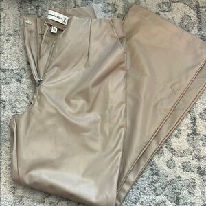 Abercrombie & Fitch Tan Faux Leather Pants Curve love